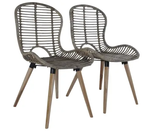 Virtuves Krēsli, 2 Gab., Brūni, Dabīga Rotangpalma Vidaxl