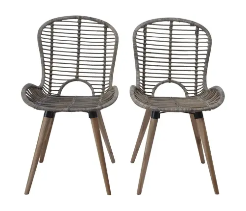 Virtuves Krēsli, 2 Gab., Brūni, Dabīga Rotangpalma Vidaxl