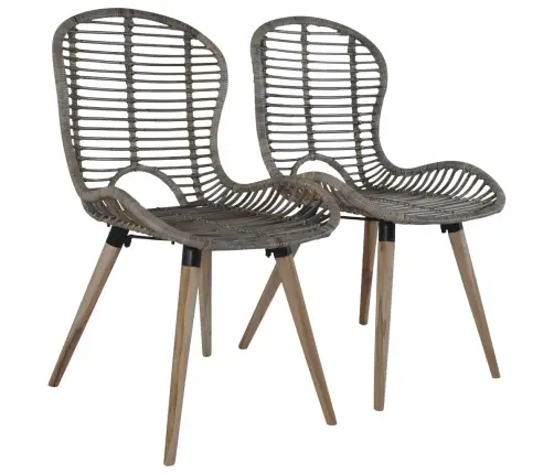 Virtuves Krēsli, 4 Gab., Brūni, Dabīga Rotangpalma Vidaxl