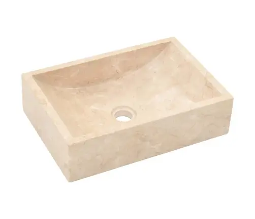 Izlietne, 45X30X12 Cm, Spīdīgs Krēmkrāsas Marmors Vidaxl