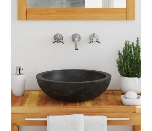 Izlietne, 40X12 Cm, Melns Marmors Vidaxl