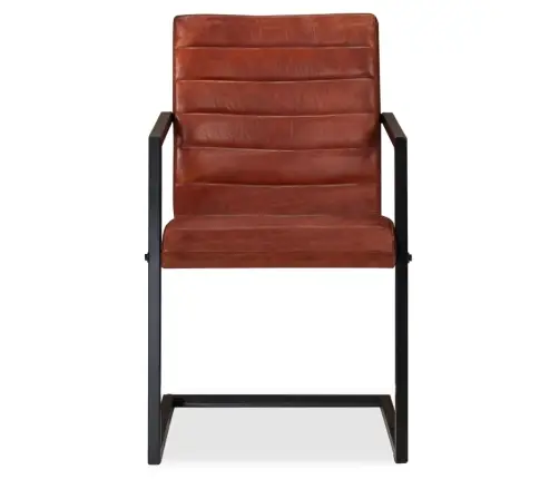 Virtuves Krēsli, 4 Gab., Brūna Dabīgā Āda Vidaxl Virtuves Krēsli, 4 Gab., Brūna Dabīgā Āda Vidaxl