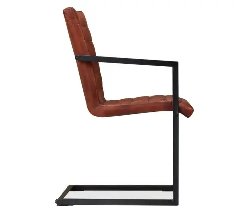 Virtuves Krēsli, 4 Gab., Brūna Dabīgā Āda Vidaxl Virtuves Krēsli, 4 Gab., Brūna Dabīgā Āda Vidaxl