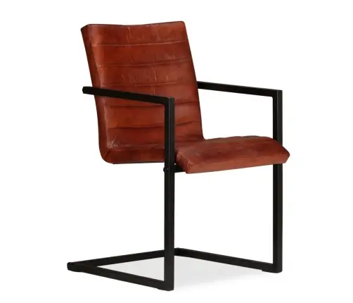 Virtuves Krēsli, 6 Gab., Brūna Dabīgā Āda Vidaxl