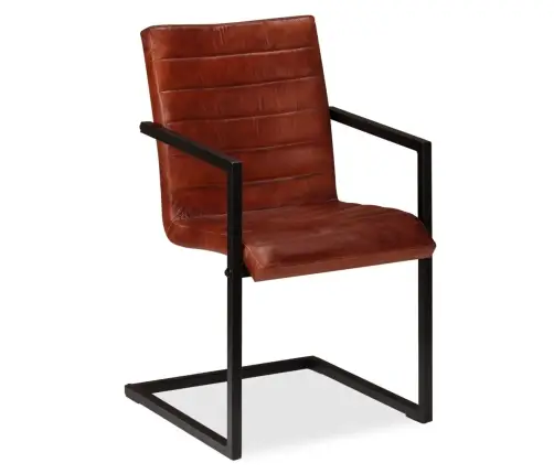 Virtuves Krēsli, 6 Gab., Brūna Dabīgā Āda Vidaxl