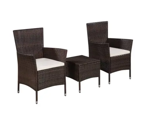 3-Daļīgs Bistro Mēbeļu Komplekts, Pe Rotangpalma, Brūns Vidaxl