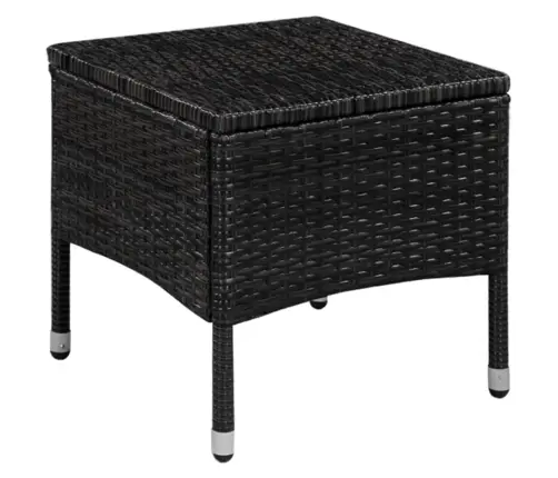 3-Daļīgs Bistro Mēbeļu Komplekts, Pe Rotangpalma, Melns Vidaxl