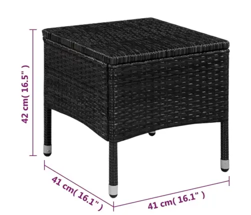 3-Daļīgs Bistro Mēbeļu Komplekts, Pe Rotangpalma, Melns Vidaxl