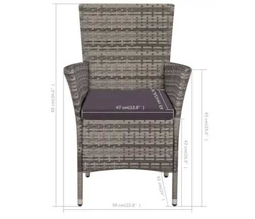 3-Osaline Bistrookomplekt, Polürotang, Hall