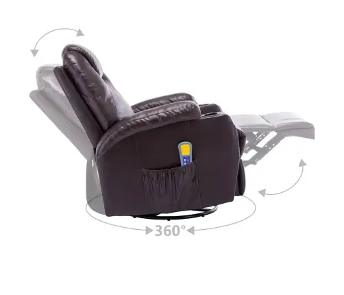 Masāžas Šūpuļkrēsls, Brūna Mākslīgā Āda Vidaxl