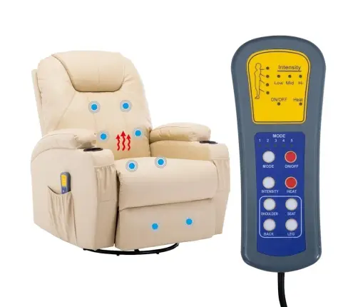 Masāžas Šūpuļkrēsls, Krēmkrāsas Mākslīgā Āda Vidaxl