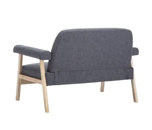 Dīvāns, Divvietīgs, Tumši Pelēks Audums Vidaxl