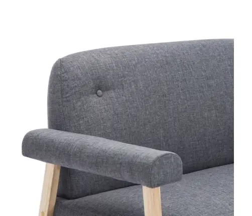 Dīvāns, Divvietīgs, Tumši Pelēks Audums Vidaxl