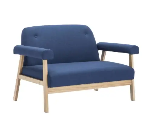 Dīvāns, Divvietīgs, Zils Audums Vidaxl Dīvāns, Divvietīgs, Zils Audums Vidaxl