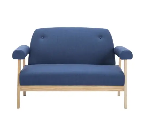 Dīvāns, Divvietīgs, Zils Audums Vidaxl Dīvāns, Divvietīgs, Zils Audums Vidaxl