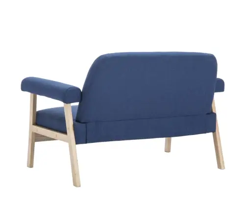 Dīvāns, Divvietīgs, Zils Audums Vidaxl Dīvāns, Divvietīgs, Zils Audums Vidaxl