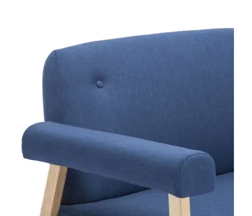 Dīvāns, Divvietīgs, Zils Audums Vidaxl Dīvāns, Divvietīgs, Zils Audums Vidaxl