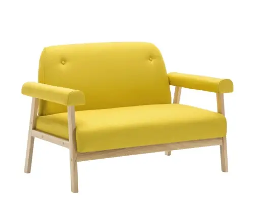 Divvietīgs Dīvāns, Dzeltens Audums Vidaxl