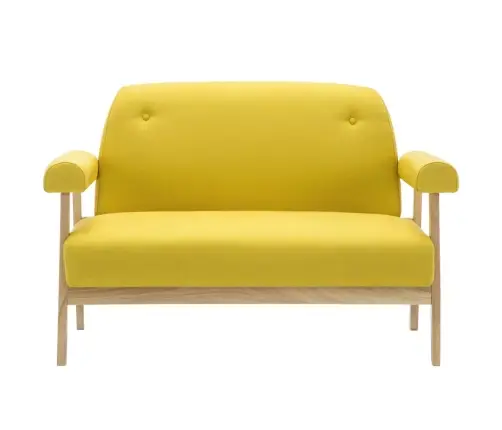 Divvietīgs Dīvāns, Dzeltens Audums Vidaxl