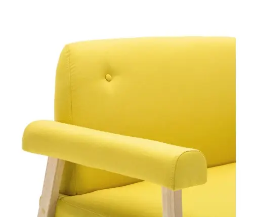 Divvietīgs Dīvāns, Dzeltens Audums Vidaxl