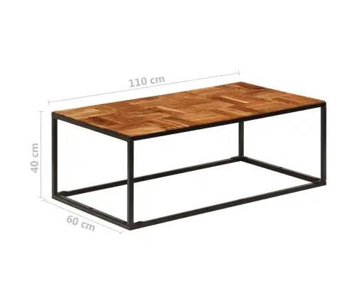 Kafijas Galdiņš, 110X60X40 Cm, Akācijas Masīvkoks Un Tērauds Vidaxl Kafijas Galdiņš, 110X60X40 Cm, Akācijas Masīvkoks Un Tērauds Vidaxl