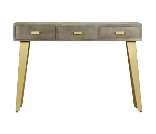 Konsoles Galdiņš, Mango Masīvkoks, Misiņš, Pelēks, 110X35X76 Cm Vidaxl