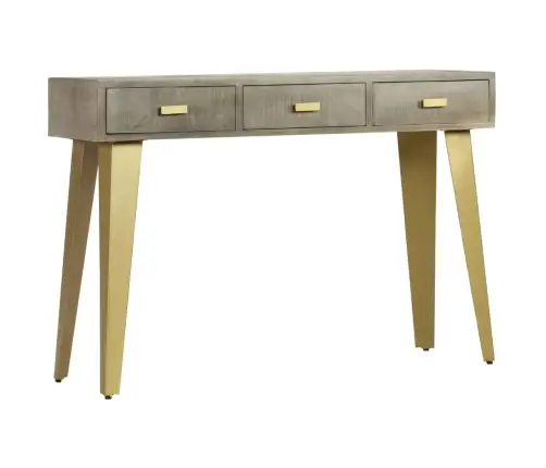 Konsoles Galdiņš, Mango Masīvkoks, Misiņš, Pelēks, 110X35X76 Cm Vidaxl