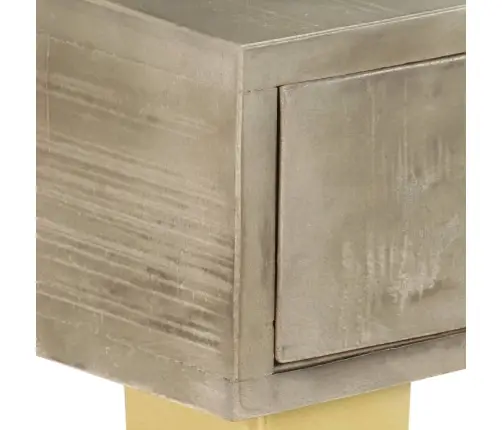 Konsoles Galdiņš, Mango Masīvkoks, Misiņš, Pelēks, 110X35X76 Cm Vidaxl