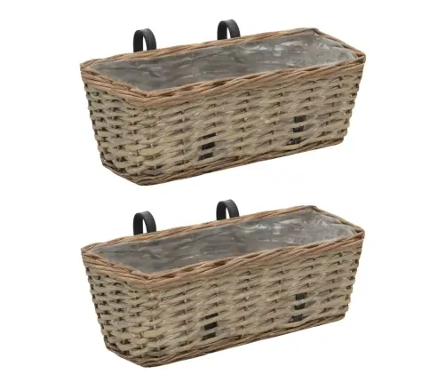 Balkona Puķu Kastes, 2 Gab., Pinums Ar Pe Oderi, 40 Cm Vidaxl