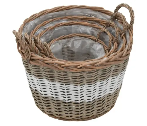 Augstās Puķu Kastes, 4 Gab., Klūgu Pinums Ar Pe Oderi Vidaxl