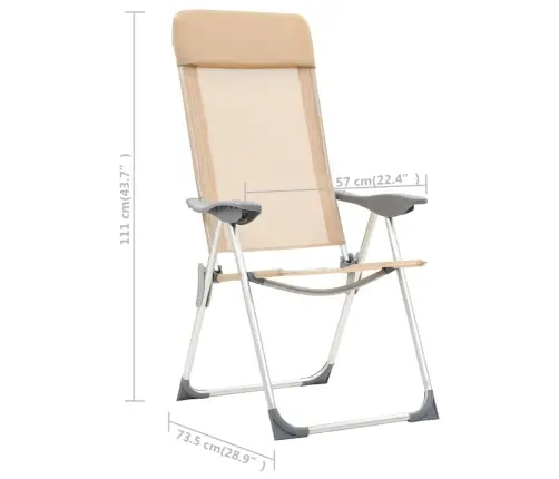 Kokkupandavad Matkatoolid 4 Tk, Kreemjas, Alumiinium