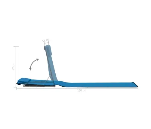 Salokāmi Pludmales Paklājiņi, 2 Gab., Tērauds Un Audums, Zili Vidaxl