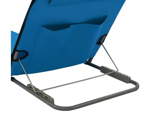 Salokāmi Pludmales Paklājiņi, 2 Gab., Tērauds Un Audums, Zili Vidaxl