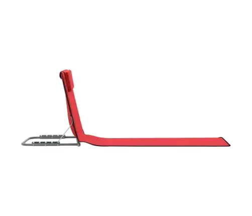 Salokāmi Pludmales Paklājiņi, 2 Gab., Tērauds, Audums, Sarkani Vidaxl