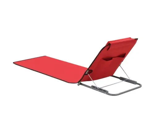 Salokāmi Pludmales Paklājiņi, 2 Gab., Tērauds, Audums, Sarkani Vidaxl