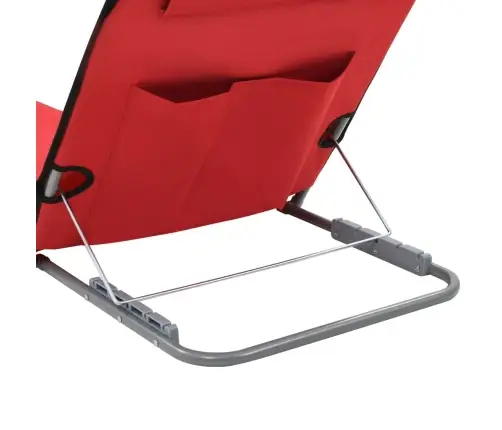 Salokāmi Pludmales Paklājiņi, 2 Gab., Tērauds, Audums, Sarkani Vidaxl