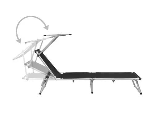 Kokkupandav Lamamistool Katusega, Alumiinium/Textilene, Must Kokkupandav Lamamistool Katusega, Alumiinium/Textilene, Must