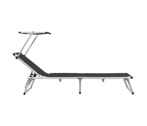 Kokkupandav Lamamistool Katusega, Alumiinium/Textilene, Must Kokkupandav Lamamistool Katusega, Alumiinium/Textilene, Must