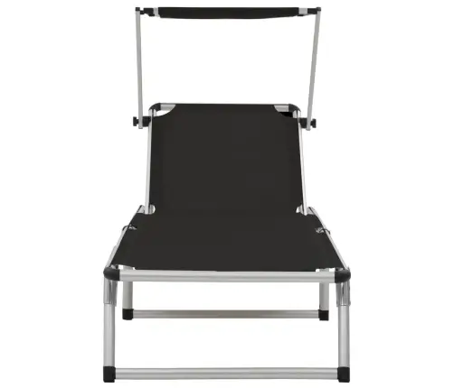 Kokkupandav Lamamistool Katusega, Alumiinium/Textilene, Must Kokkupandav Lamamistool Katusega, Alumiinium/Textilene, Must