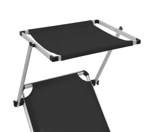 Kokkupandav Lamamistool Katusega, Alumiinium/Textilene, Must Kokkupandav Lamamistool Katusega, Alumiinium/Textilene, Must