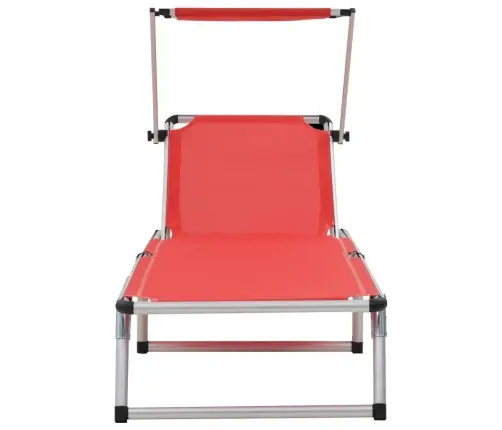 Kokkupandav Lamamistool Katusega, Alumiinium/Textilene, Punane