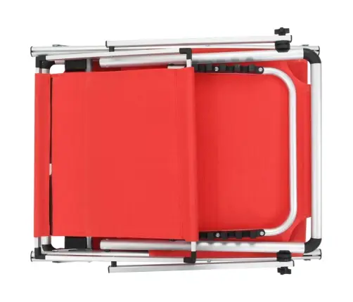 Kokkupandav Lamamistool Katusega, Alumiinium/Textilene, Punane