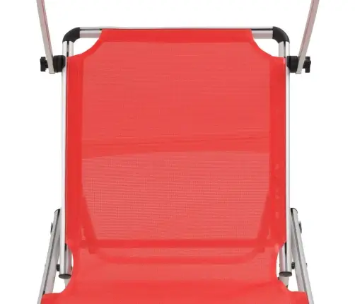 Kokkupandav Lamamistool Katusega, Alumiinium/Textilene, Punane