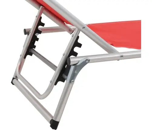 Kokkupandav Lamamistool Katusega, Alumiinium/Textilene, Punane