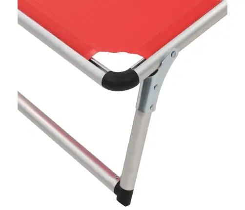 Kokkupandav Lamamistool Katusega, Alumiinium/Textilene, Punane