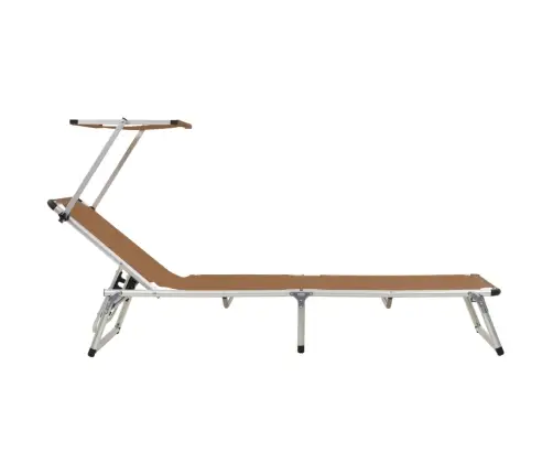 Kokkupandav Lamamistool Katusega, Alumiinium/Textilene, Pruun