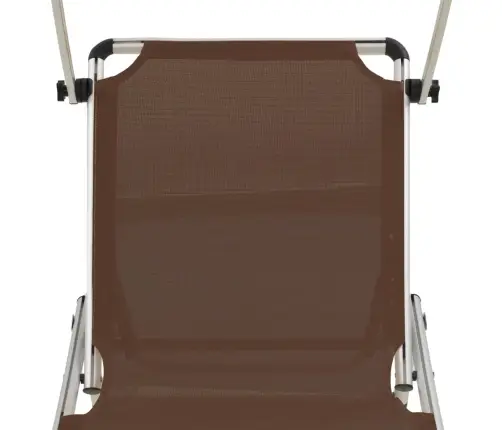 Kokkupandav Lamamistool Katusega, Alumiinium/Textilene, Pruun