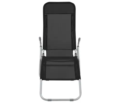 Saliekami Sauļošanās Krēsli, 2 Gab., Melns Tekstilēns Vidaxl