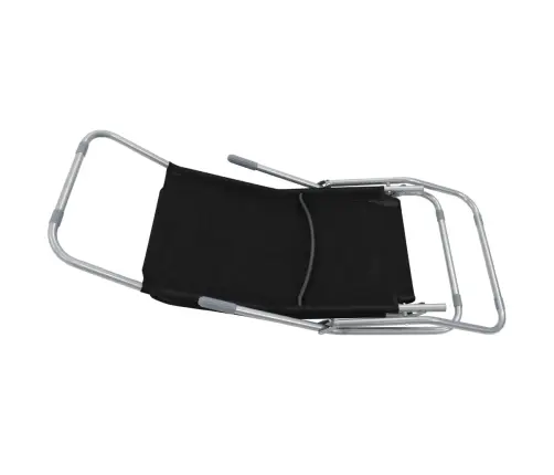 Saliekami Sauļošanās Krēsli, 2 Gab., Melns Tekstilēns Vidaxl