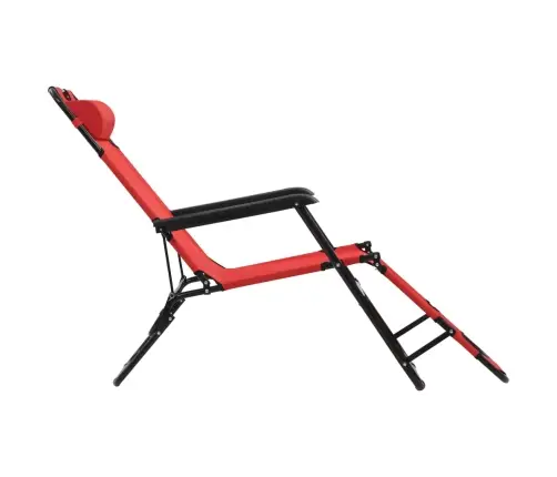 Sauļošanās Krēsli, 2 Gab., Ar Kāju Balstu, Tērauds, Sarkani Vidaxl